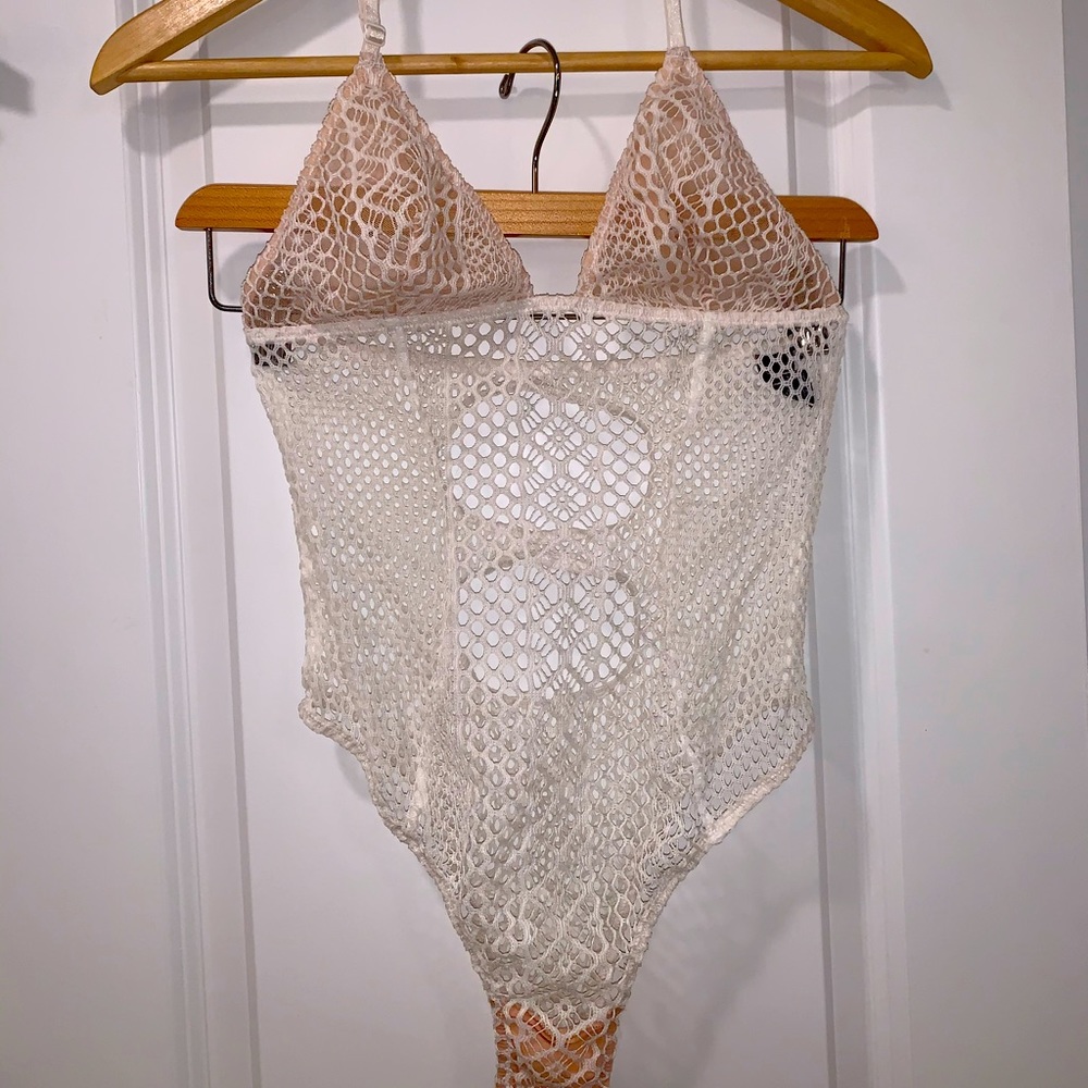 NWOT Ivory Victoria’s Secret M. Mesh bodysuit.